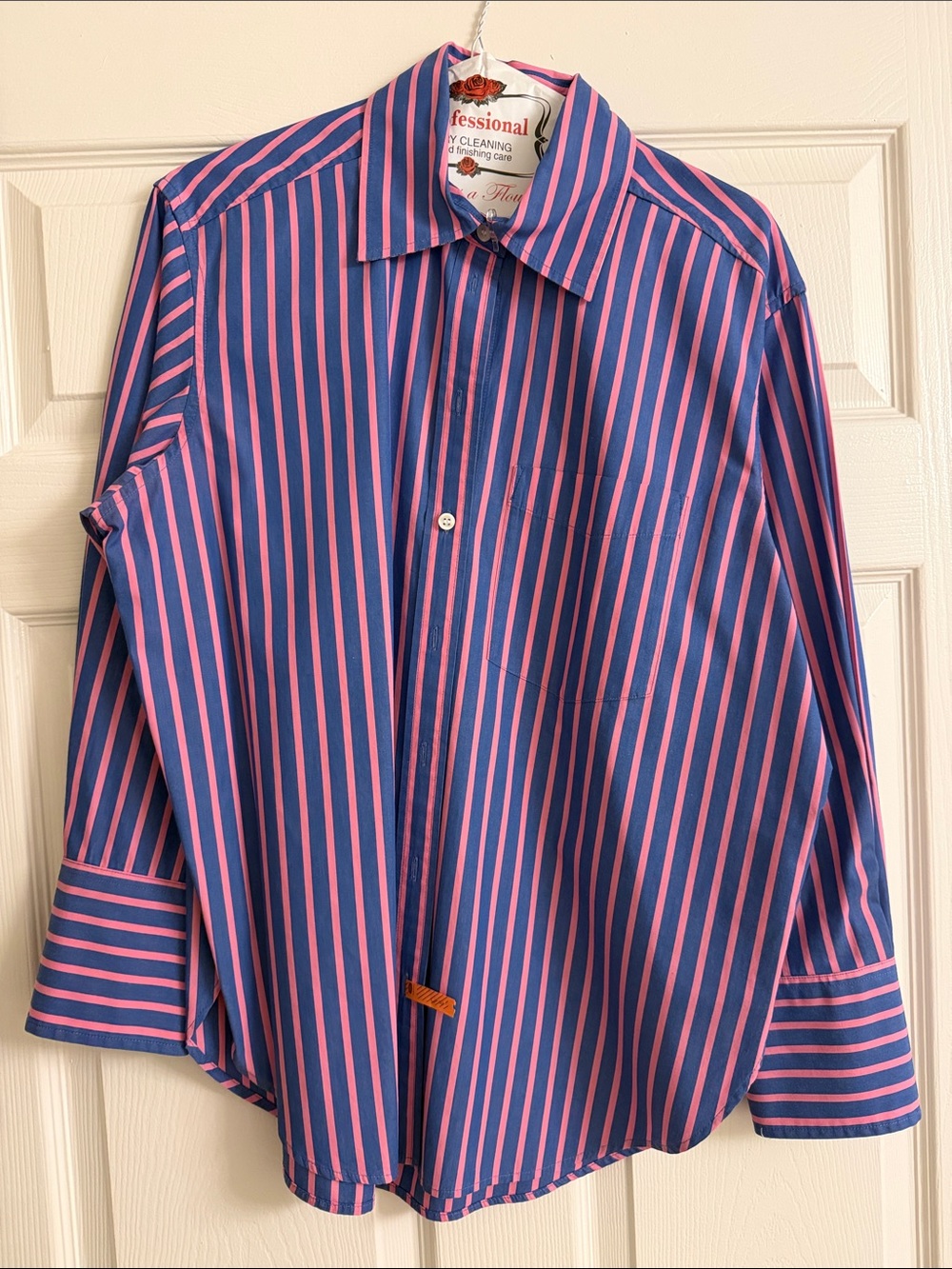 GAP Blue & Pink Striped Button-Up Dress Shirt